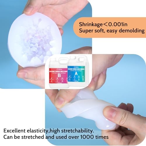 JDiction Silicone Mold Making Kit, 5lb(80oz) Super Elastic Liquid Silicone for Molds Making, Fast Cure Soft Mold Making Silicone Rubber for Casting Resin Molds/Silicone Molds/Candle/Soap Molds
