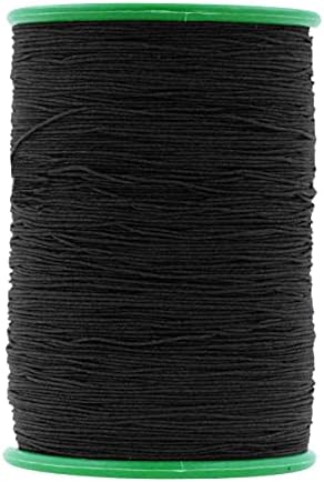 Mandala Crafts 0.6mm Black Shirring Elastic Thread for Sewing, 546 Yards