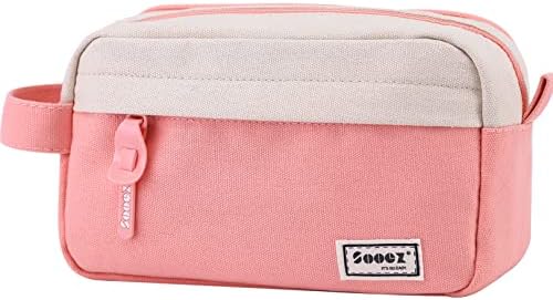 Sooez Big Capacity Pencil Case, Upgraded Canvas Pencil Pouch Large Pencil