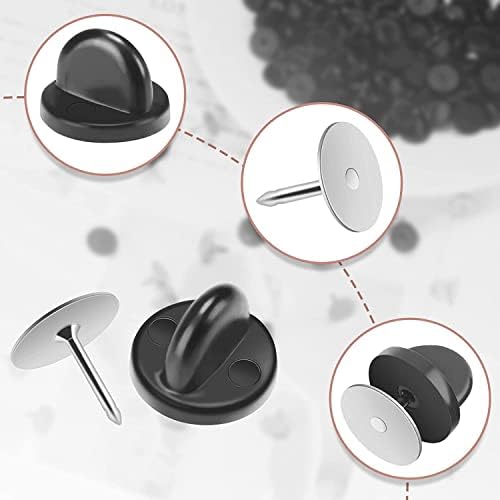 JANYUN 240 Pairs Rubber Blank Pin Backs Butterfly Clutch Backings Holder