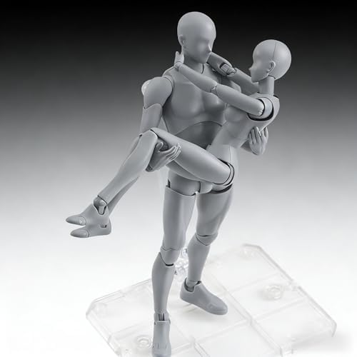 Artists Manikin Art Mannequin Figures Supplies Drawing Tools,Small Drawing Figure Model for Action Figure,Set Sketching,PaintingGray-Male