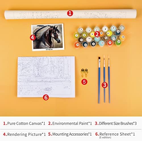 TUMOVO Native American Horse Paint by Numbers Craft Kit for Adults