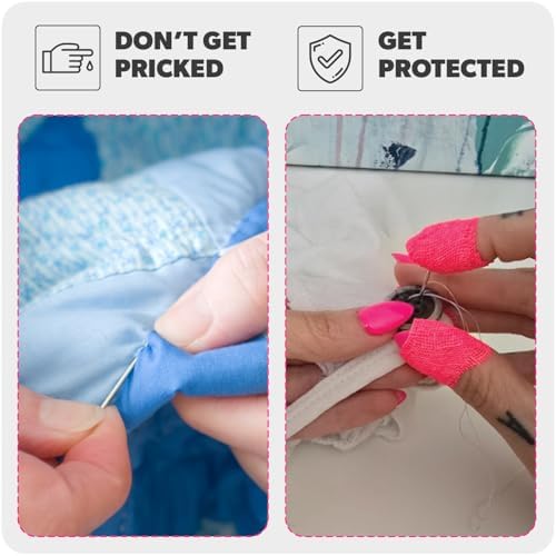 THIMTEC - The Original Thimble Tape for Hand Sewing - Fully Adjustable Nail & Finger Protector - A Smarter Alternative to Classic Knitting Thimbles - Lemonade, 2-Pack