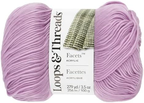 Loops & Threads Facets Yarn - Yarn for Knitting, Crochet, Weaving, and Arts & Crafts - Purple, Acrylic, 3.5 oz
