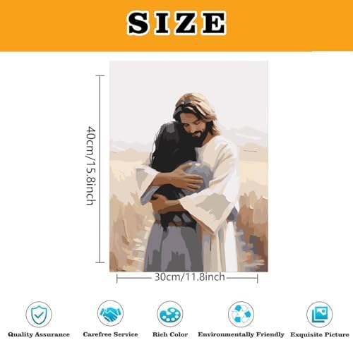Christianity Paint by Numbers Kit for Adults Framed Canvas, Frameworkless