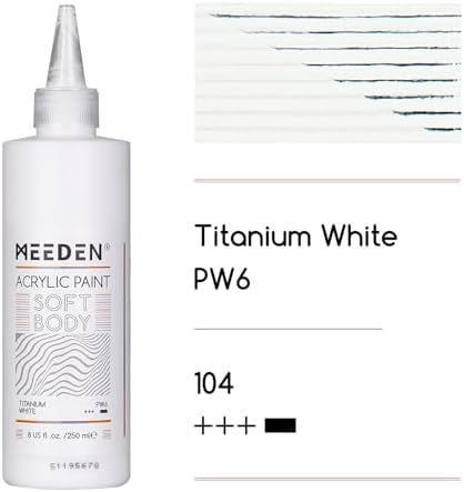 MEEDEN Titanium White Acrylic Paint: Matte Finish 250ml/8.45oz Soft Body