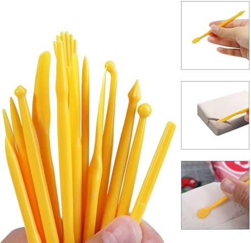 Yayatty Polymer Clay Tools, Acrylic Clay Roller, Acrylic Sheet, Rotary Cutting Mat, Round Polymer Clay Cutters with Clay Slicer Blade for Pottery and Sculpture (62 PCS)