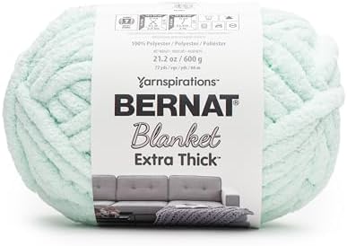 Bernat Blanket Extra Thick Chunky Yarn for Crocheting, Ice