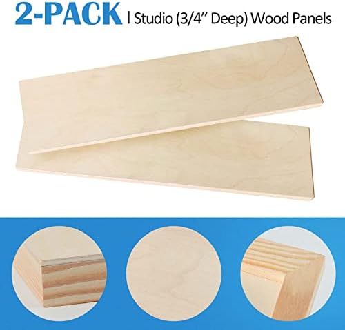 Falling in Art 2 Pack 6x24’’ Unfinished Birch Wood Panels Kit for Painting