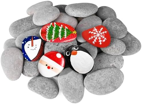 River Rocks for Painting 30 Pcs Large 2-3 Inch Flat Smooth Painting Stones Craft Rock to Paint for Kids Crafts Painting Bulk