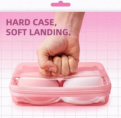 CoiiJoii 3PCS Large Clear Hard Shell Zippered Case, Diaper Bag Organizing Pouches, Waterproof Cosmetic Bag, Storage Organizer Bins.