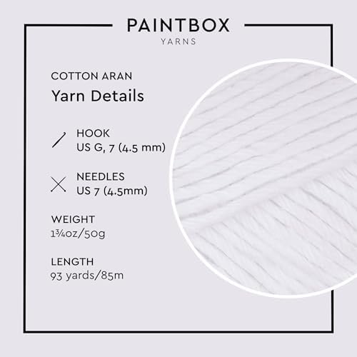 Paintbox Yarns 100% Cotton Aran Yarn 1.76oz / 50g, 93yds / 85m