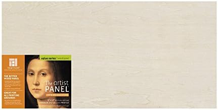 Ampersand Art Supply Unprimed Basswood Artist Panel, 1-1/2" Cradled Profile, 6"x12"