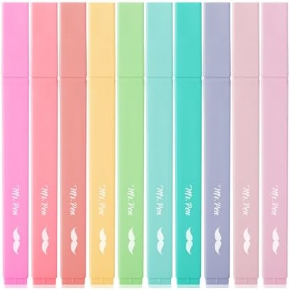 Mr. Pen- Aesthetic Highlighters No Bleed, 10 Pack, Assorted Colors | Chisel Tip, Cute Highlighters Assorted Colors for Journaling, Highlighting, Underlining, Fast Dry, Back to School Supplies