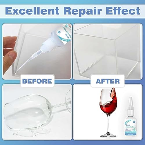 Glass Glue, 30g, Instant Strong Bond for Glass, Acrylic, Waterproof, Dries Clear, Quick Curing, Ideal for Craft, Jewelry, Rhinestone, Crystal, Mirror, Glasses