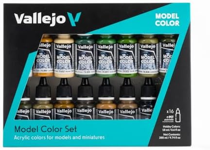 Vallejo - Allied Forces WWII Acrylic Paint Set | Model Color | High Pigmentation Colors | Realistic and Historical Finishes for Model Kits & Scale Figures | 16 Bottles x 18 ml. (0.60 fl.oz)