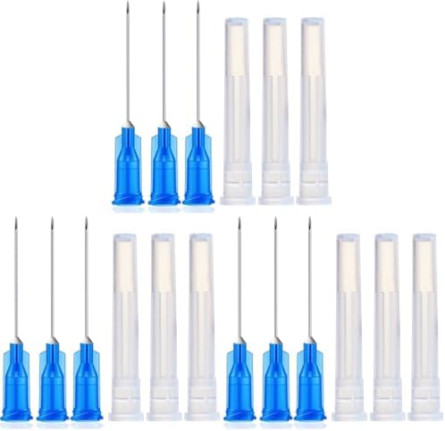300 Pack 23Ga 1Inch Sterile Disposable Injection Needle with Cap for Scientific and Industrial Dispensing Needle Accessories