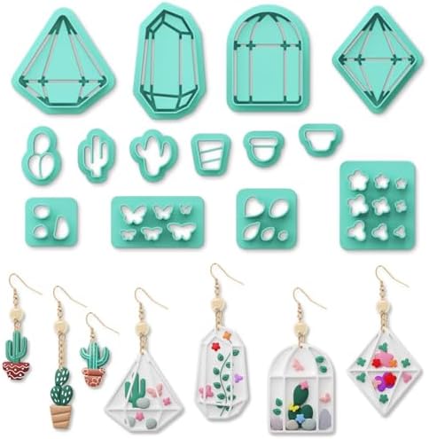 ORIGACH 14 Pcs Terrariums and Cactus Polymer Clay Cutters Set