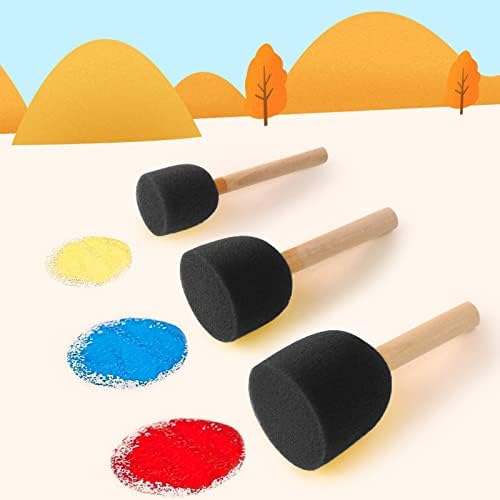 WAFJAMF 40 Pcs Round Sponges Brush Set 4 Sizes DIY Painting Tools Black