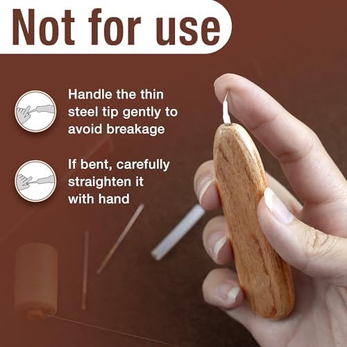 Savina Handmade Needle Threader for Hand Sewing - Hardwood Handle with Stainless Steel Hook (1cm Extended) for Easy Threading - Works with Sewing Machines & Small Eye Needles (Needle Threader)