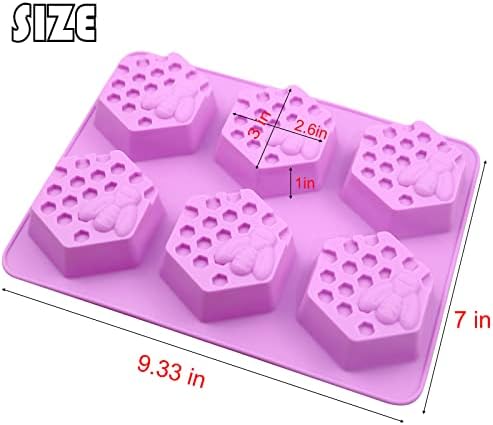 Honeycomb Soap Molds-Silicone Molds for Soap 3D Bee Soap Molds | PSKJATIN 3 Pcs Bee Soap Molds for Homemade Soap Bath Bombs Shower Steamer Lotion Bars Chocolate Candy