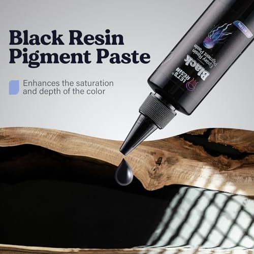 LET'S RESIN Black Epoxy Resin Pigment Paste,100ml High Concentrated | Epoxy Resin Color Pigment for Resin Art, Opaque Resin Dye for Resin Painting, River Table, Resin Jewelry Making, Coaster