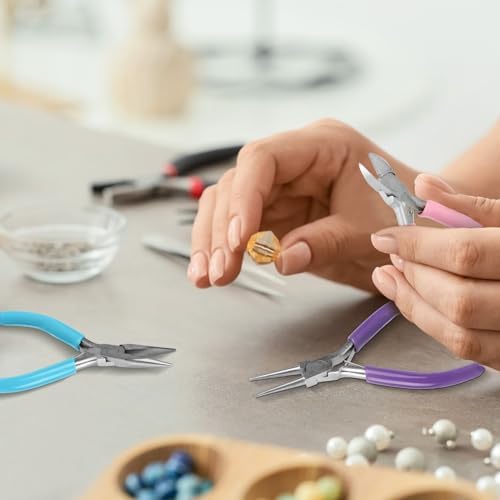 5 Pcs Jewelry Making Pliers Tools, Needle/Round/Chain/Bent/Zipper Pliers