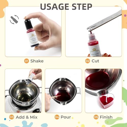 YRYM HT Candle Dye, 32 Oil-Based Liquid Candle Color Dye for Soy Wax