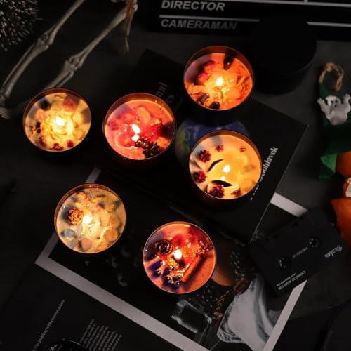 12-Pack 10oz Candle Tins with Wood-Grain Printing Lids, Metal Candle Jars for Candle Making, Empty Containers Vessels Bulk for Small Business & Beginners DIY Storage - Wood Black