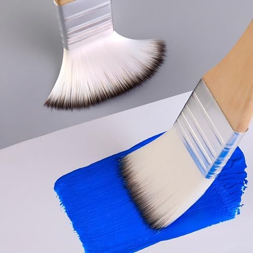 9Pcs Artist Paint Brushes Set, Color-Coded Wooden Handle Nylon Bristle Art Brushes for Acrylic Watercolor Gouache Oil Painting, Multi-Size Professional Paintbrush Kit for Beginners, Adults & Kids