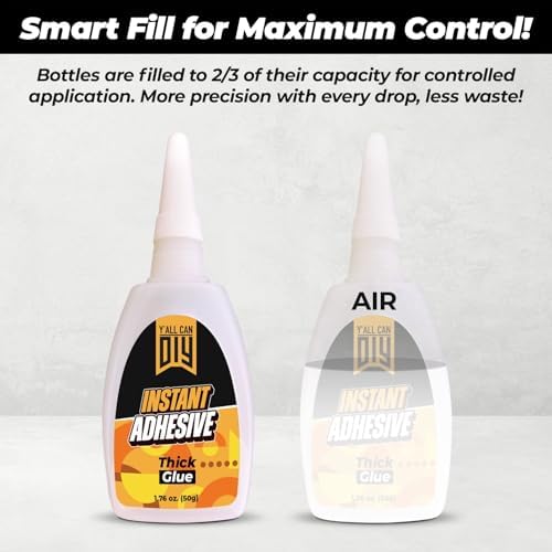 CA Glue with Activator (2 x 1.76 oz. + 2 x 6.76 fl oz.) - Industrial-Grade Cyanoacrylate Adhesive and Super Glue Accelerator for Woodworking, Crafts, DIY, and Repairs, Instant Glue Bond