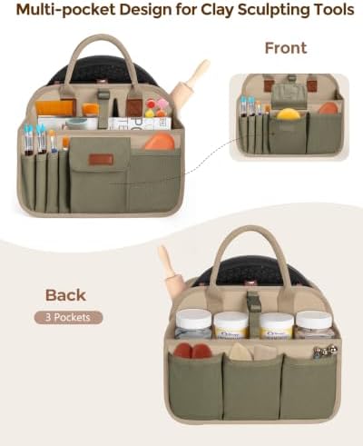 Pottery Tool Organizer Bag, Art Supply Studio Bag, Clay Tool Storage Caddy