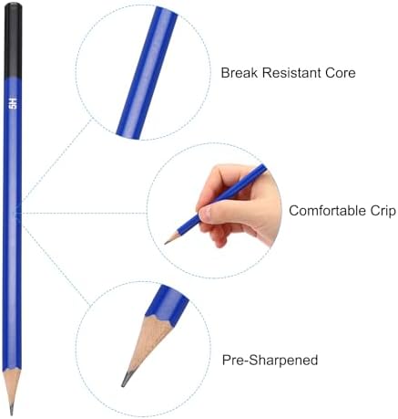 PATIKIL 5H Drawing Pencils for Sketching, 12PCS Sketch Pencils for Drawing Art Pencils Graphite Wood Pre-sharpened for Drawing Sketching Artists, 5H Pencils