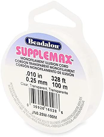 Beadalon SuppleMax Beading Thread - Clear, .25mm / .010in - 100m / 328ft