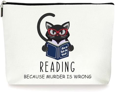 Book Lovers Cute Cat Makeup Bag (092)