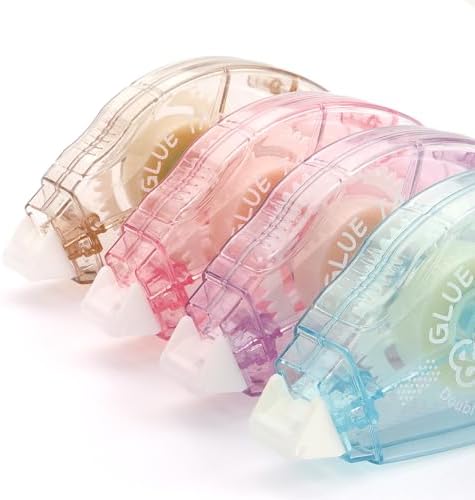 LONGKEY 8 Pack Scrapbook Tape Double Sided Tape Roller for Craft
