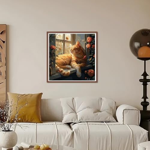Kulvci Cat Diamond Painting Kits for Adults, Diamond Art Kits 12x12inch