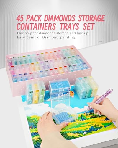 forever young 45PCS Diamond Painting Storage Containers Trays