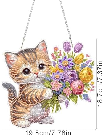 AIBOERL Diamond Art Kits for Adults, Cat Acrylic Hanging Suncatcher