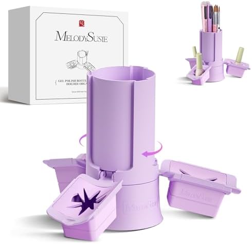 MelodySusie Nail Polish Bottle Holder and Nail Art Tools Organizer Purple
