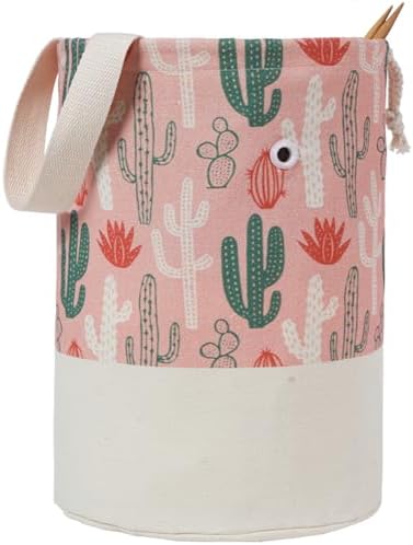 TOGETRUE Yarn Bag, Knitting Crochet Bag, Portable Yarn Storage Bags Organizer for Crocheting Project, Store Skein Ball, Short Knitting Needle (Medium, Cactus)