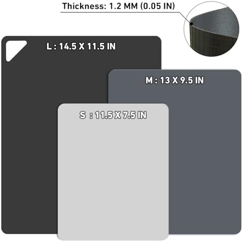 WK Flexible Plastic Cutting Boards Mats for Kitchen, Flexible Non Slip Cutting Mat, Thin Cutting Sheets, BPA Free, Dishwasher Safe, Multi Sizes