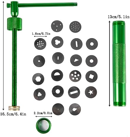Stainless Steel Clay Extruder Sugar Paste Extruder Cake Fondant Decorating Tool Set Ceramics & Pottery Clay Extruders Mixers & Presses (Green)