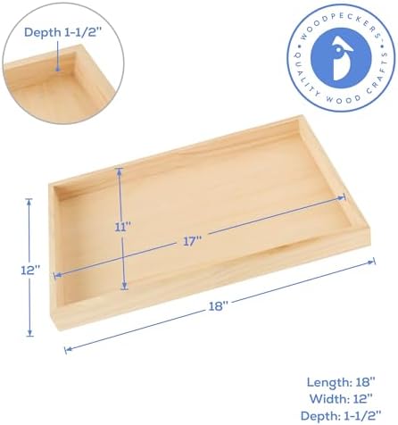 Wood Canvas 12 x 18 x 1-1/2-inch, Pack of 4 Wooden Sign Blanks with Frame, Wood Cradled Panels for Crafts & Home Decor, by Woodpeckers