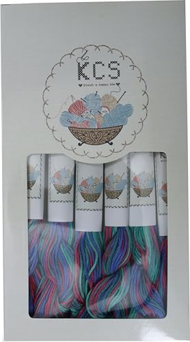 KCS Big skeins of 25 Meters Size 25 Color Variegated Cross Stitch Stranded Threads,6 skeins,4507