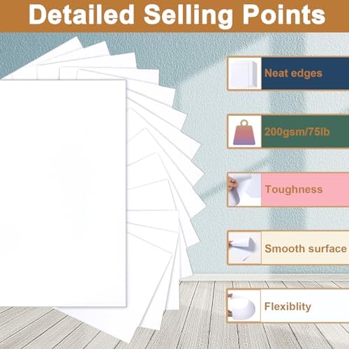 Silunkia 40 Sheets White Cardstock 8.5 x 11 Printer Paper 75lb
