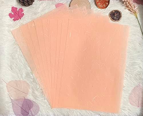 A4 Mulberry Paper 50 Sheets, Natural Fiber Mulberry Paper for Card Making, Watercolor, Calligraphy, Origami, Scrapbooking, Bookbinding & DIY Crafts (Wedding Tone, A4)