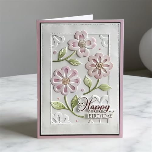 Scrapbooking Die-Cuts for Card Making, Christmas Metal Cutting Dies, Paper Craft Punch Template, Background Embossing Stencils, DIY Album Décor (3D Flower-10.5x7.5cm)