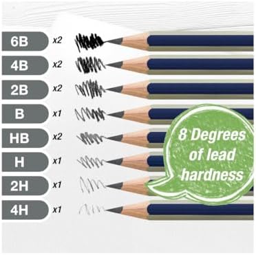 Faber-Castell Creative Studio Art On-The-Go Graphite Sketch Set – 15 Sketching Pencils and Accessories
