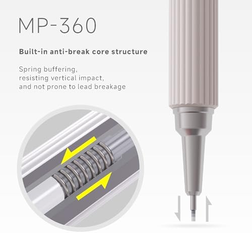 languo 0.3mm Mechanical Pencil Set with Case, 4PCS Drafting Mechanical Pencils Kit – 4 Tubes HB Lead Refills, 3 Erasers, Ideal Pencil Set for Writing & Drawing
